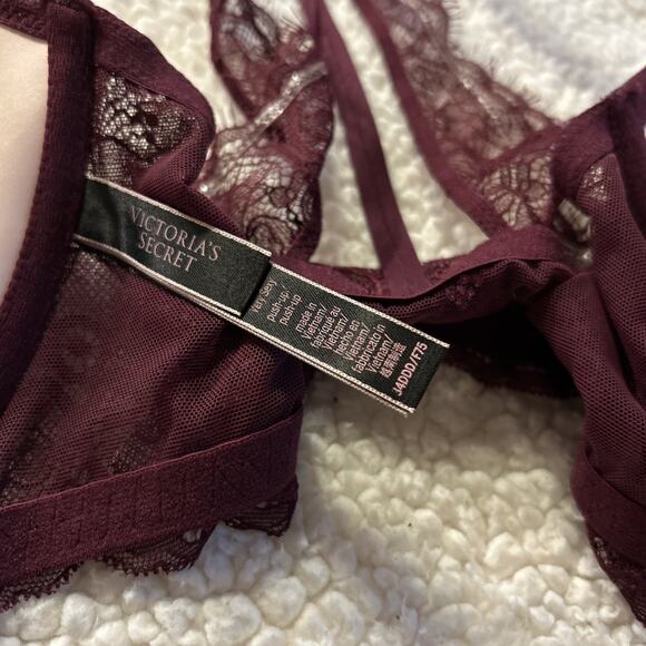 Victoria’s Secret Very Sexy Push Up Padded Bra Red 34DDD Front Close Bling Strap - Picture 4 of 8